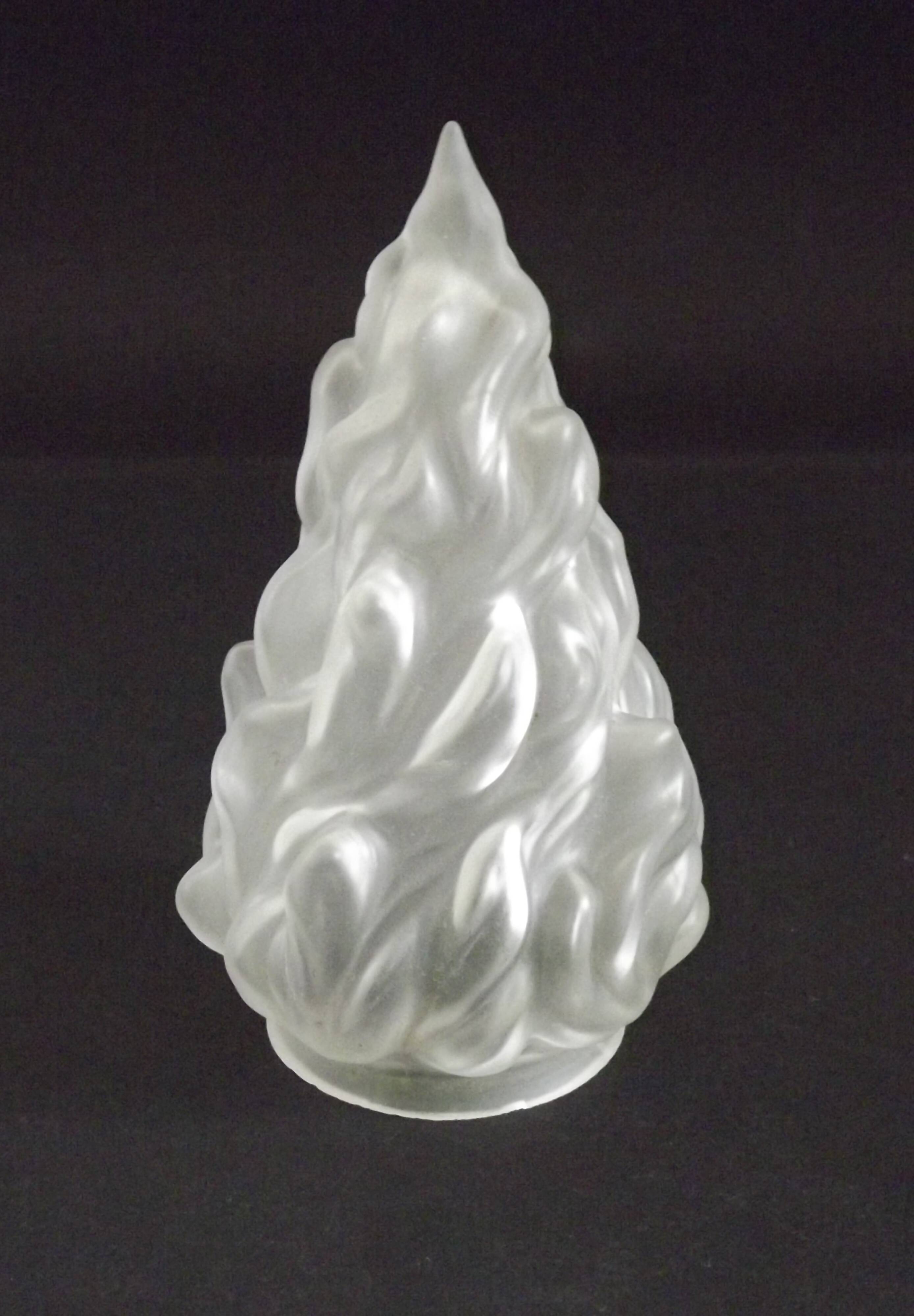 French Art Deco Opaque Glass Flame Shade • Vintage Lamp Shade Replacement