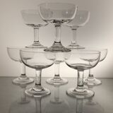 8 blown glass champagne glasses