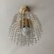 Small vintage brass chandelier with crystal droplets