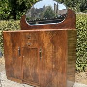 Vintage Art Deco walnut furniture from the 1940s-50s.