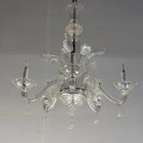 Venetian lustre in colourless Murano glass, circa 1950.