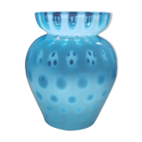 Vintage turquoise glass vase