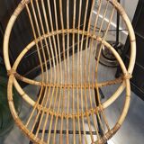 Fauteuil rotin pieds acier