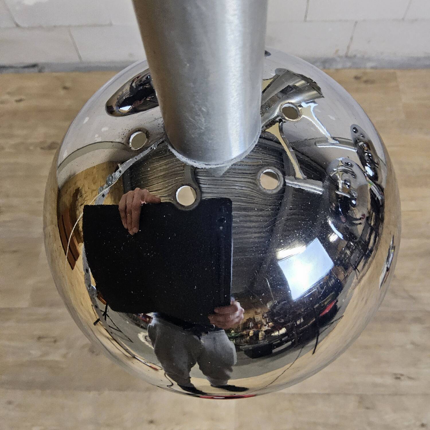 Italian design chrome vintage Space Age Gaetano Sciolari pendant lamp