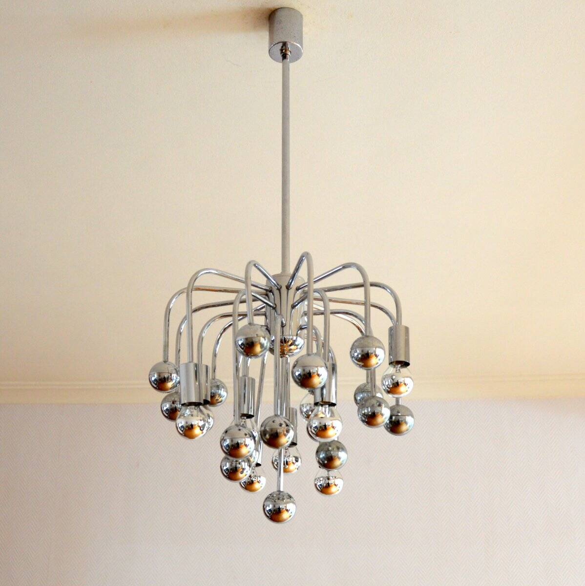 Lustre sputnik space age 9 feux 1970s