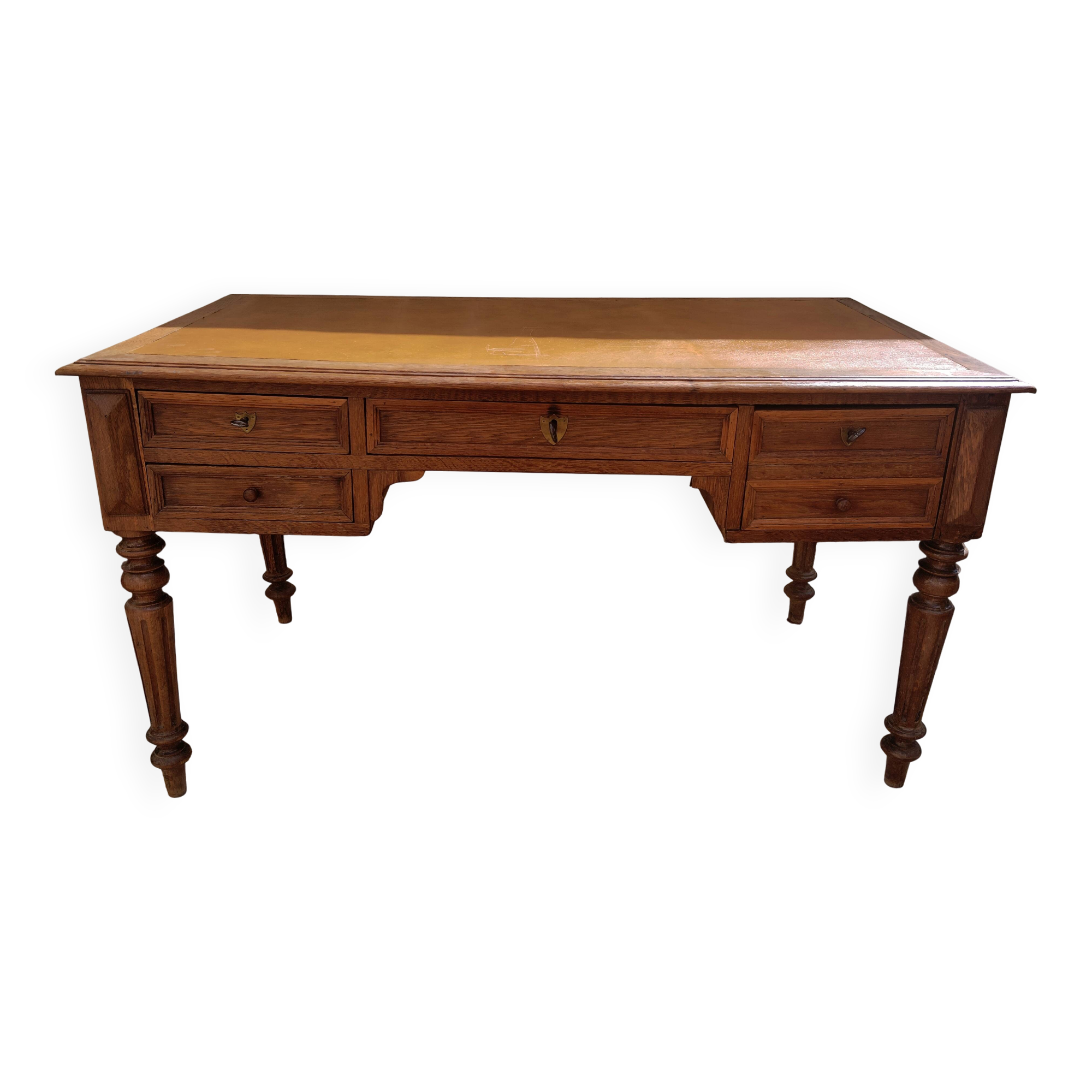 Louis XVI style minister's desk in oak