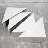 Vintage travertine coffee table published by Roche Bobois