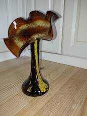 La Rochère "Volubilis" Vase – Flower shape – Amber glass