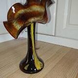 La Rochère "Volubilis" Vase – Flower shape – Amber glass