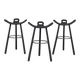 Set of Three Stained Blackened Mid-Century 'Marbella' Bar Stools