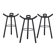 Set of Three Stained Blackened Mid-Century 'Marbella' Bar Stools