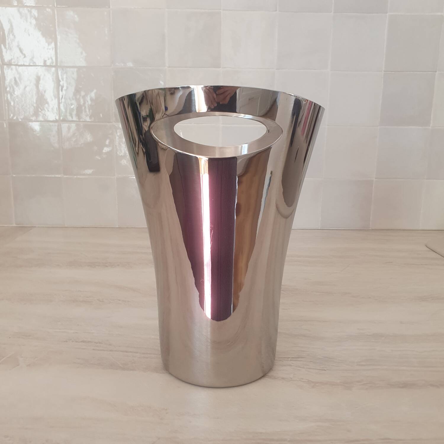 Stainless steel champagne bucket by Couzon, Atlante model