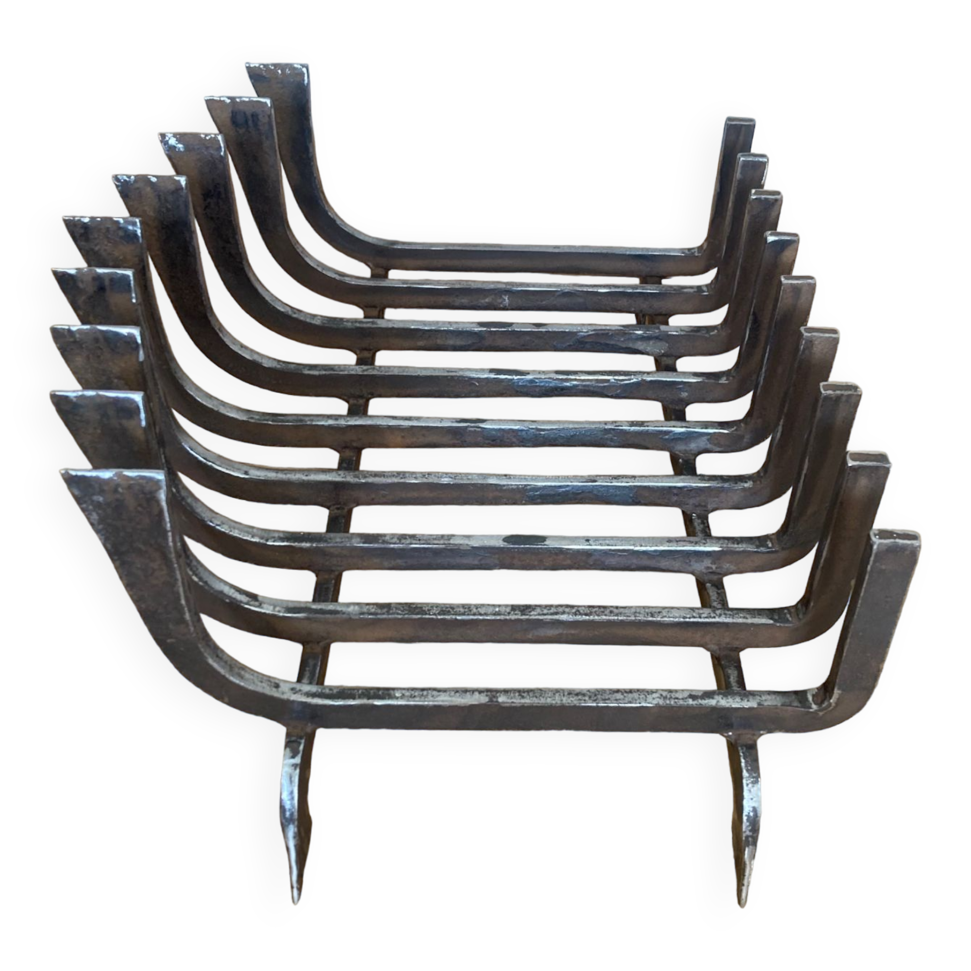 Large 19th century wrought iron log rack