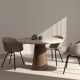 Handcrafted w/ Plaster - Contemporary Textured Dining Table “Cone”- Round 120