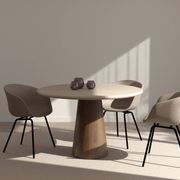Handcrafted w/ Plaster - Contemporary Textured Dining Table “Cone”- Round 120