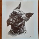 Reproduction d'un dessin au crayon d'un boxer