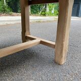 Renovated farmhouse dining table in raw wood 180cm 20th century
