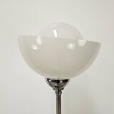 70's floor lamp in metal and white glass