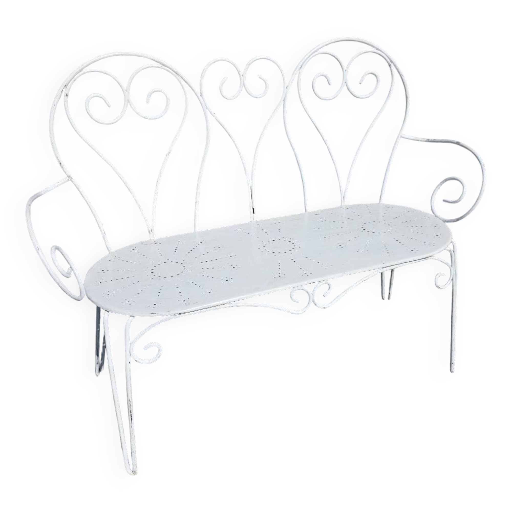 Wrought iron garden bench