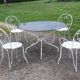 Garden furniture wrought iron and smoked glass 1900