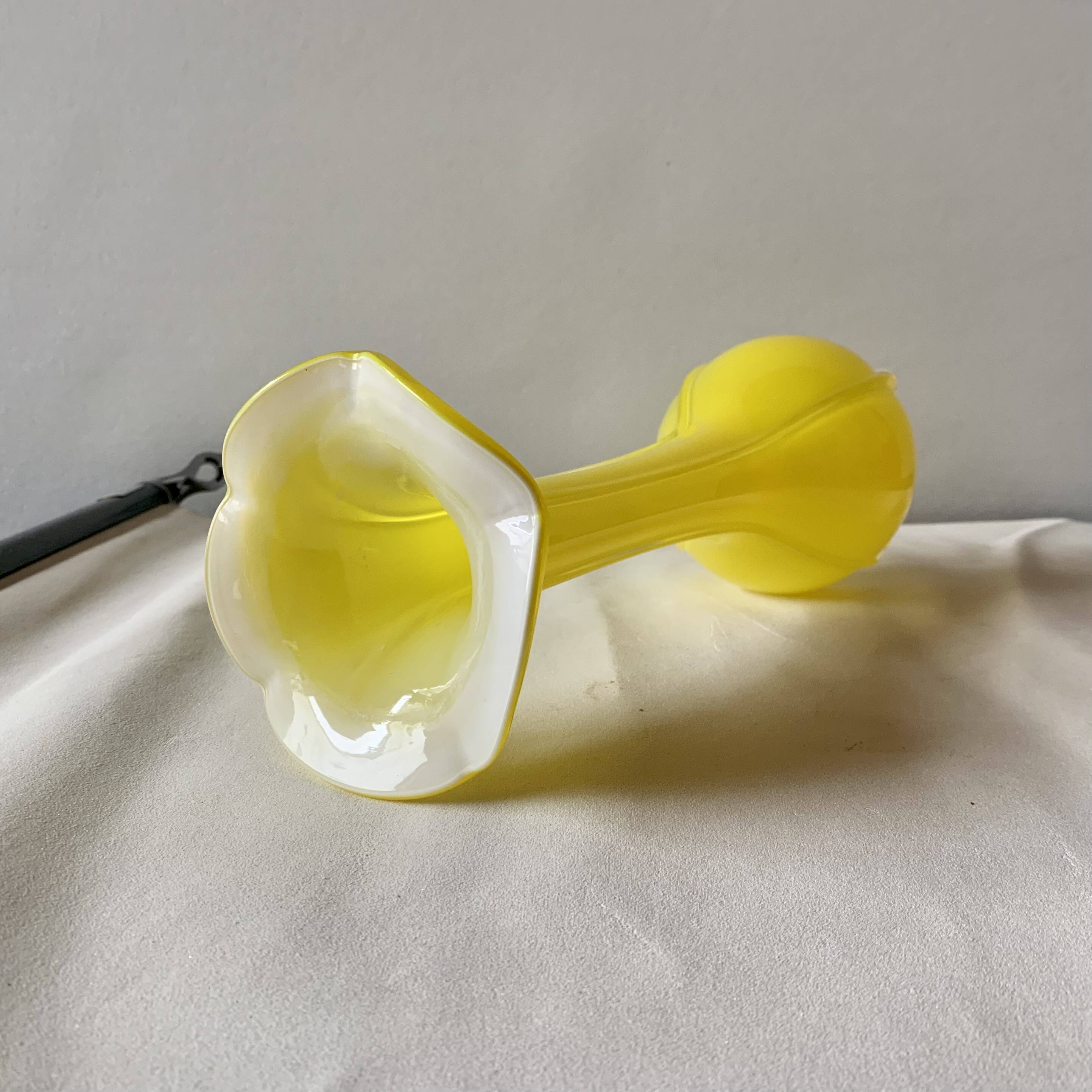 Vintage yellow blown glass vase
