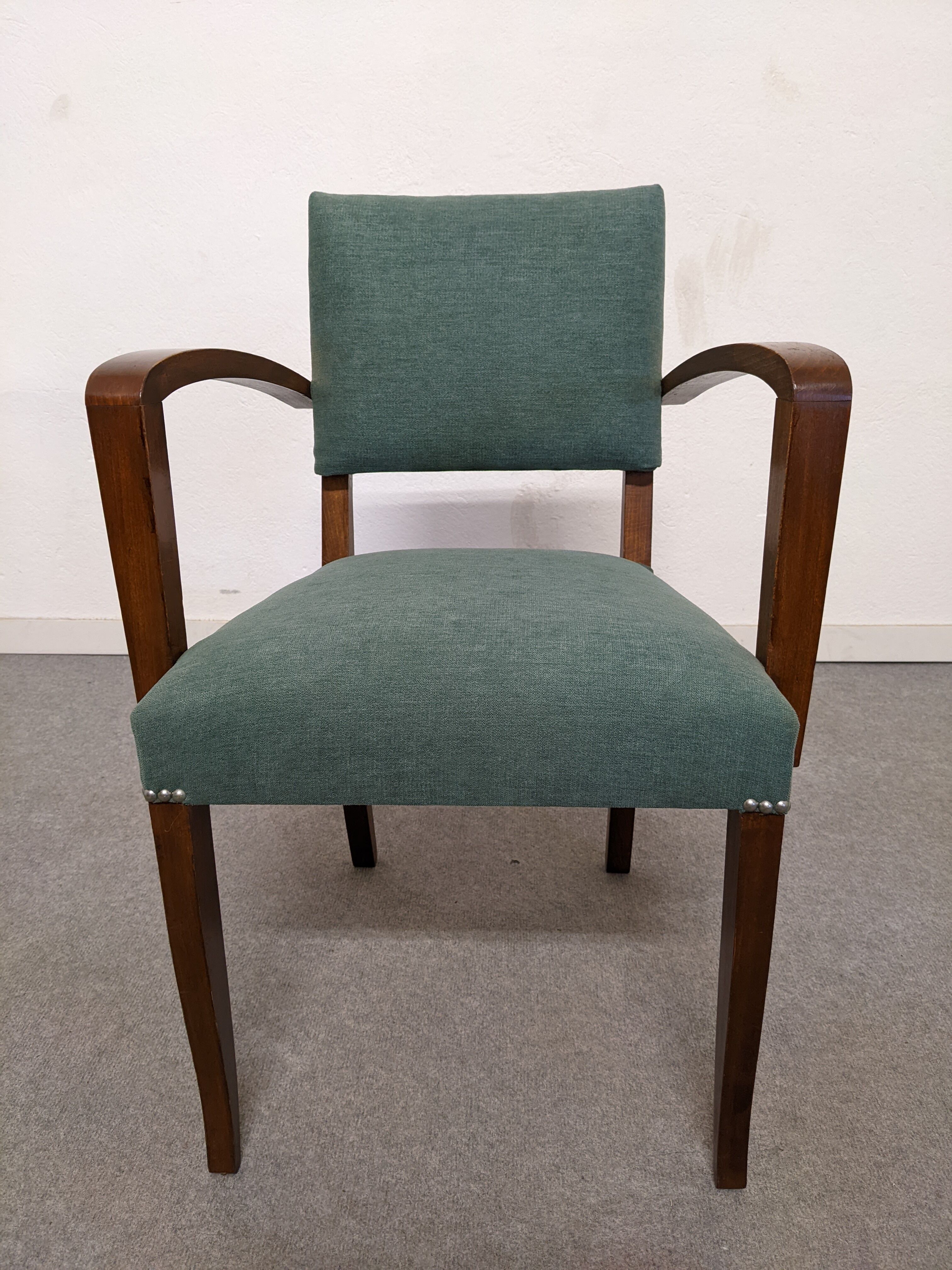 Pair of art deco style bridge armchairs