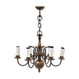 Brass chandelier, Poland, 1940s