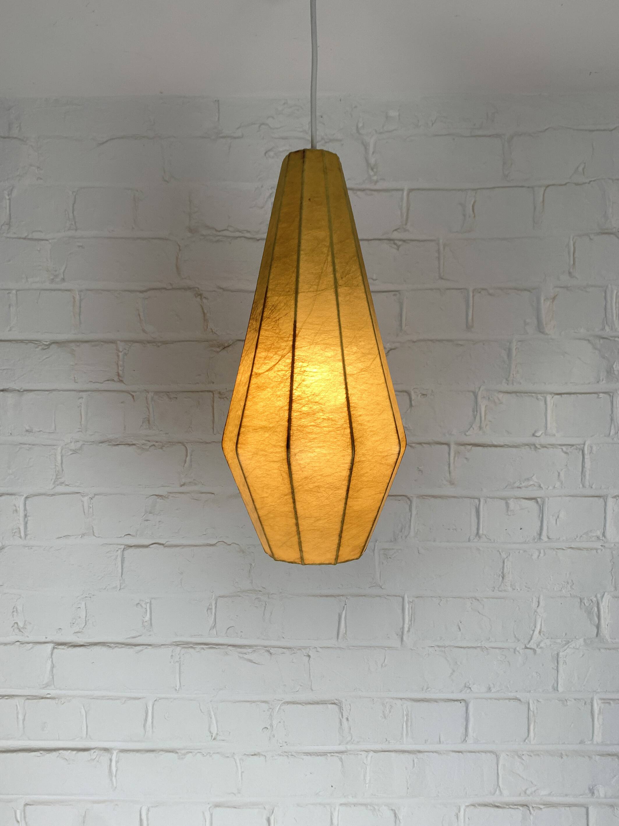 Oblong Cocoon pendant light, Friedel Wauer for Goldkant Leuchten, 1960s