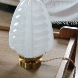 Lampe à poser globe verre de clichy