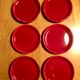 Set of 7 eggcups by Louis Bacculini, Vallauris, with 2 cups of salt, 6 saucers