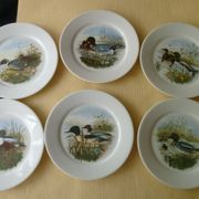 Set of 6 Fat Faith Plates, Gizzards in Sologne Porcelain