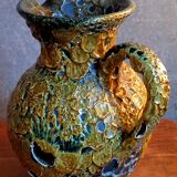 Vintage ceramic pitcher Fat Lava foams glaciers LE CYCLOPE, Annecy