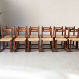 Set of 12 Brutalist Dining Chairs