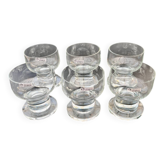 Set of 6 crystal glasses