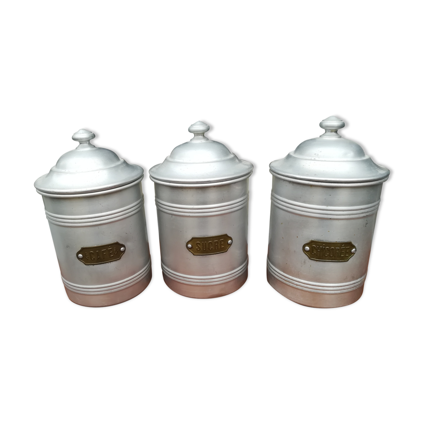 Lot of 3 spice pots in aluminum