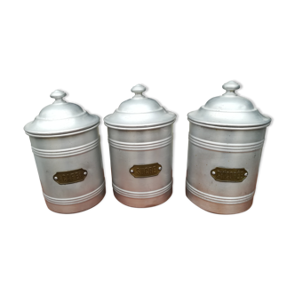 Lot of 3 spice pots in aluminum
