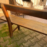 Oak bench with backrest