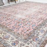 8' x 11' Pink Turkish Vintage Rug - 247x349 cm