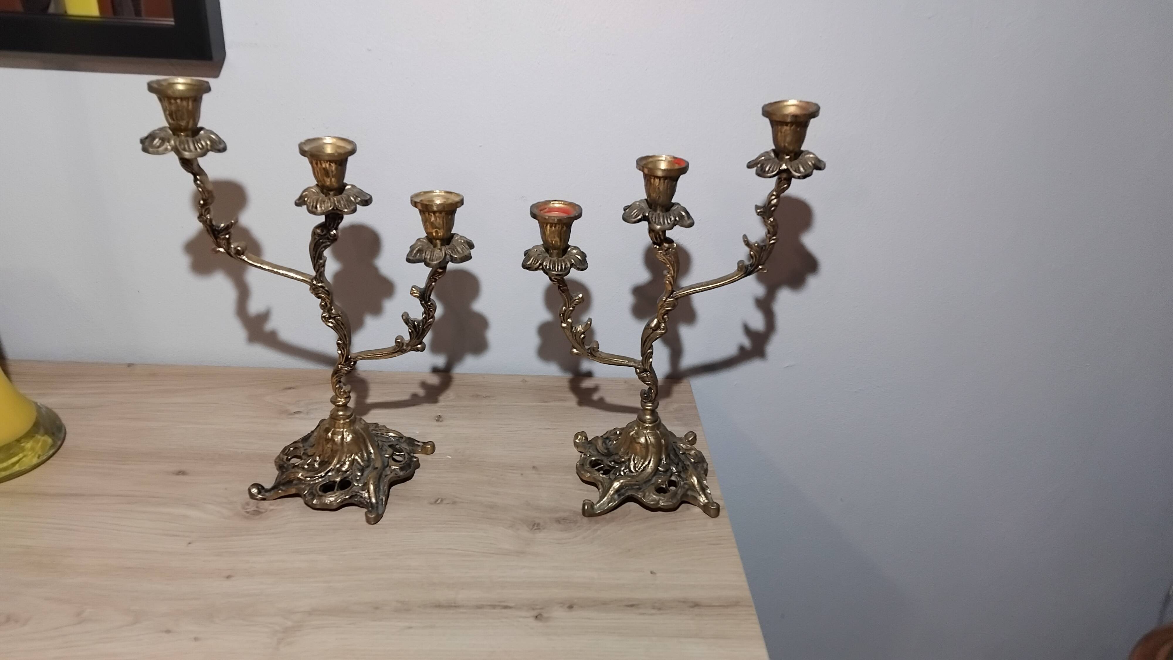 Pair of bronze candlesticks