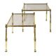Mid-century brass and glass nesting tables, 1970s, set of 2