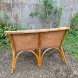 Vintage rattan bench