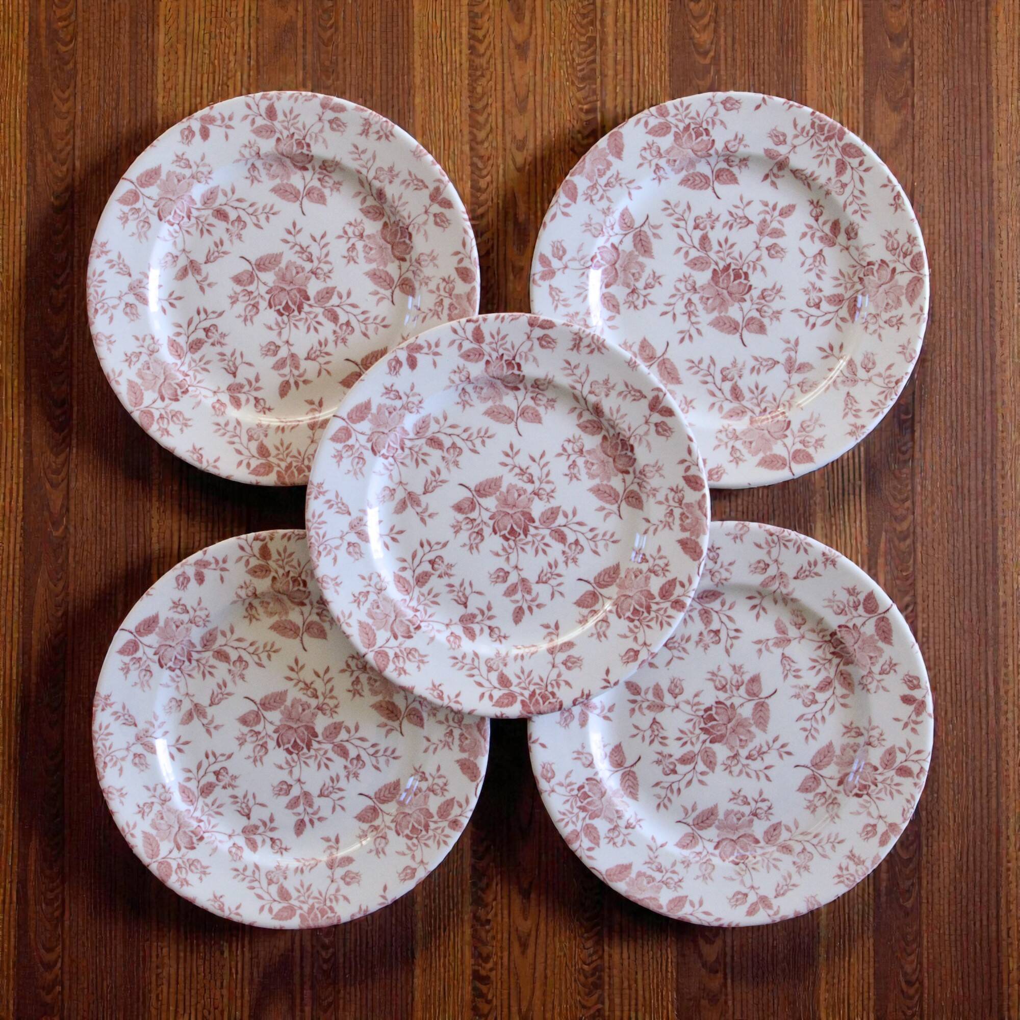 Large EIT England plates decorated with small roses