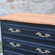 Louis XV style black commode with natural wood top – 3 drawers