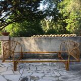 Rattan twin beds
