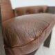 1970s, Scandinavian armchair, furniture leather, canvas, oak wood.