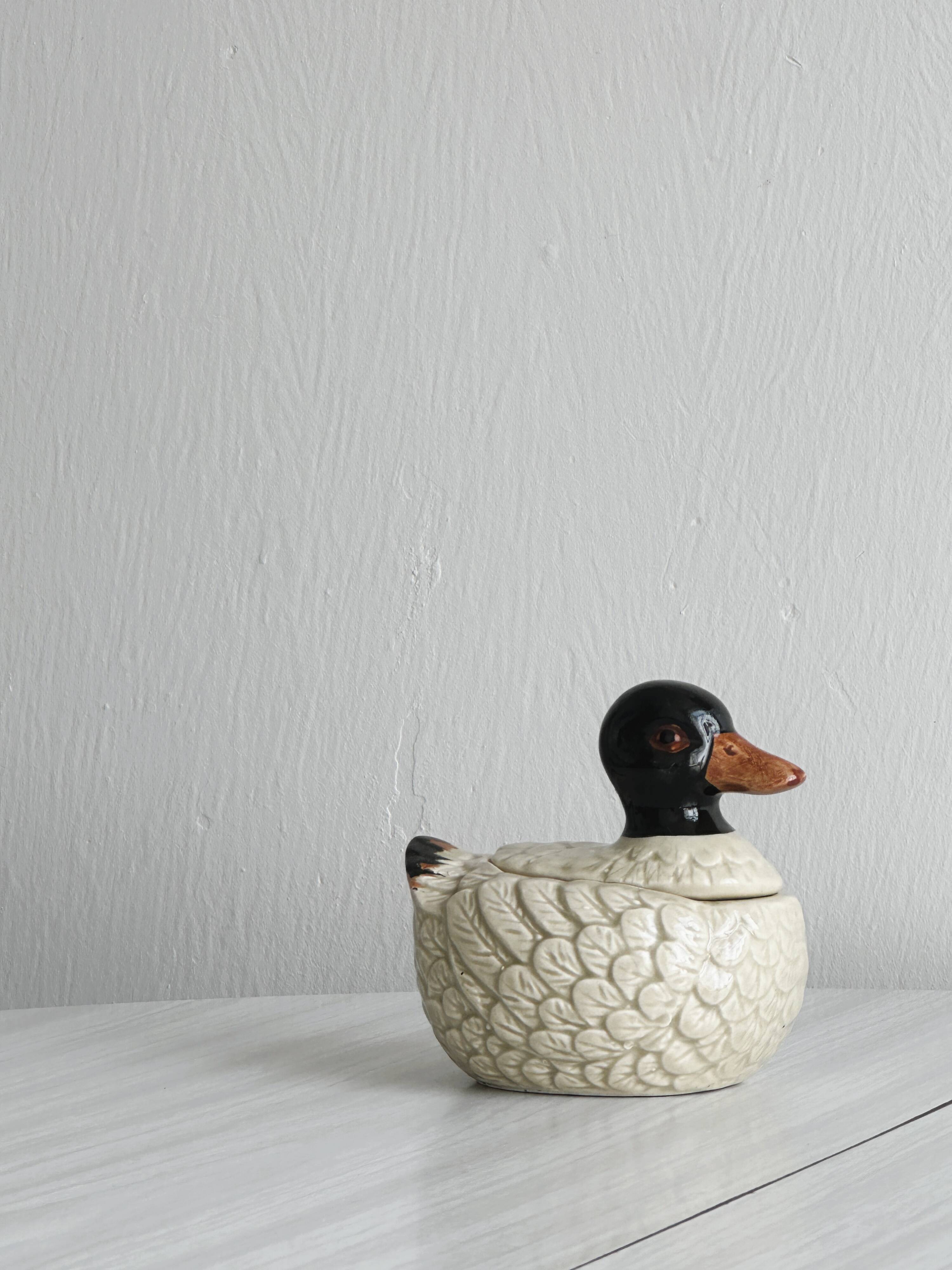 Duck mustard pot, kitchen decor, small jam pot.