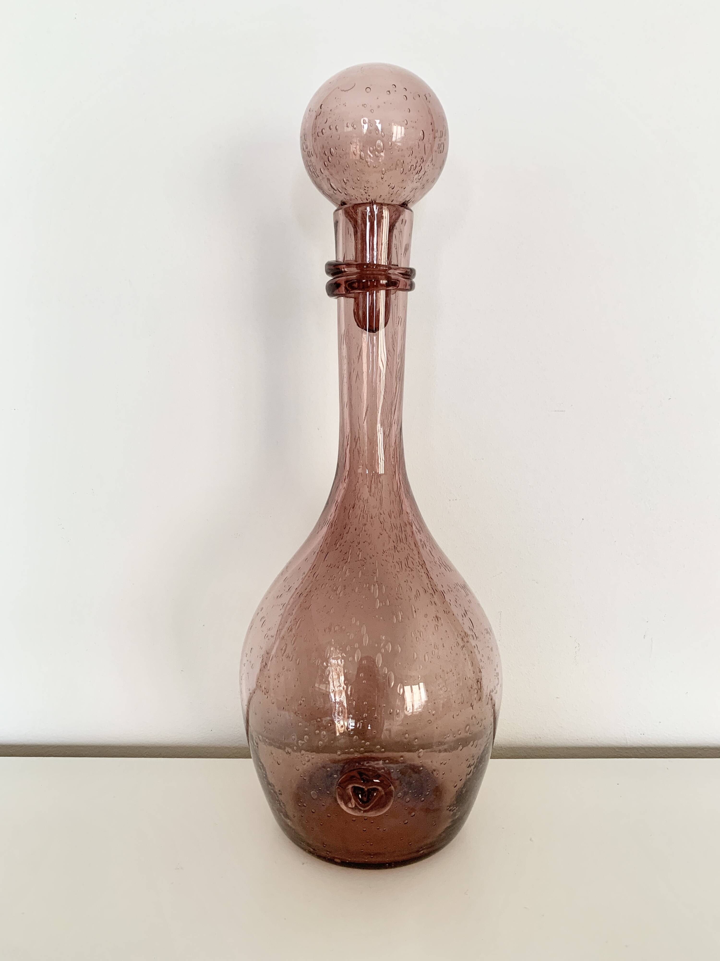 Blown glass bubble carafe
