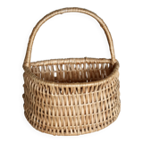 Vintage woven wicker wall basket