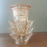 Art deco vase in orange iridescent glass