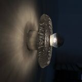 Applique murale en verre glacé épais et structuré, montage encastré, par Peill & Putzler, 1970